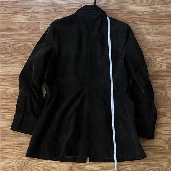 Vintage Banana Republic Women Large Brown Genuine Suede Leather Coat Jacket - Picture 10 of 16